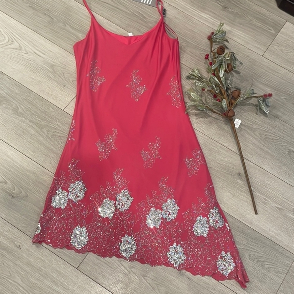Elegant Pink and Silver Women's Dress